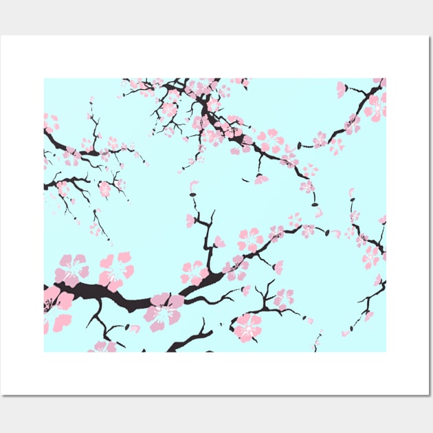 Cherry Blossom Tree Pattern Wall Art by magicmirror